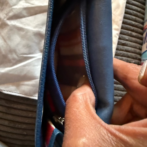 MCM Navy Leather Wallet with Gold Accents - Picture 7 of 7